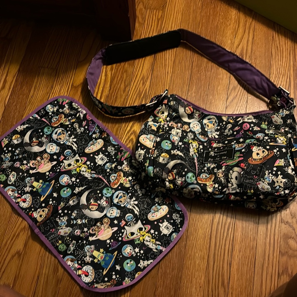 tokidoki x Ju ju be hobo style diaper bag